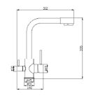 MINIMAL stílusú 3 utas konyhai csaptelep - Fekete
