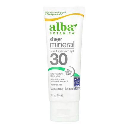 Alba Botanica Sheer Mineral illatmentes fényvédő krém Spf30 (89ml)