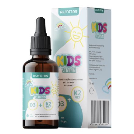 Almitas Gyermek vitamin D3+K2 cseppek (20 ml/730 csepp)