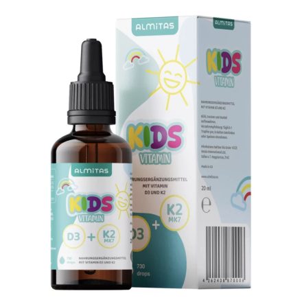 Almitas Gyermek vitamin D3+K2 cseppek (20 ml/730 csepp)