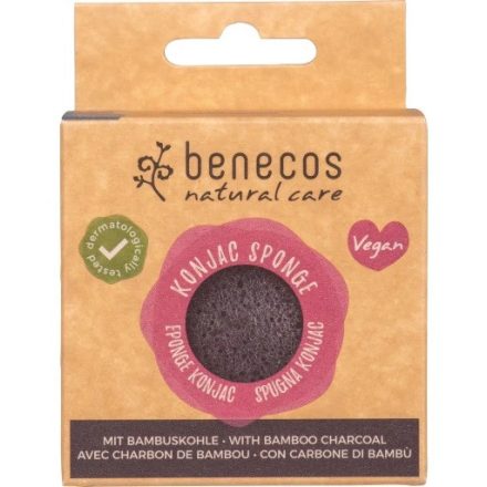 benecos natúr Konjac szivacs - fekete bambusz