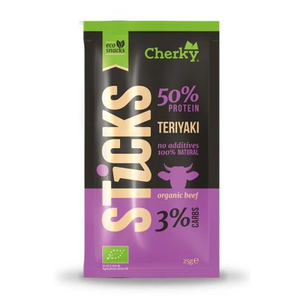 CHERKY ÖKO · Marhapálcika · Teriyaki ízesítéssel 25g