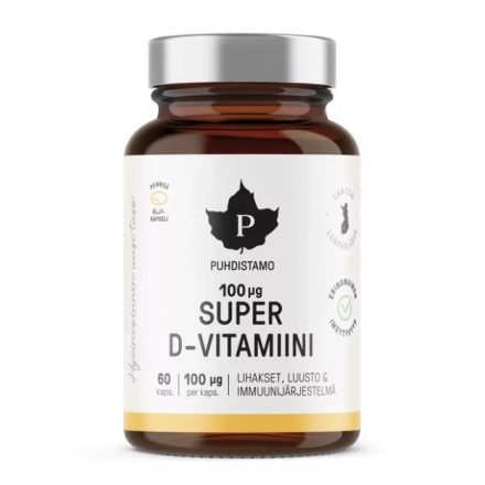 PUHDISTAMO Super D-vitamin 100 μg 60 KAPSZ.