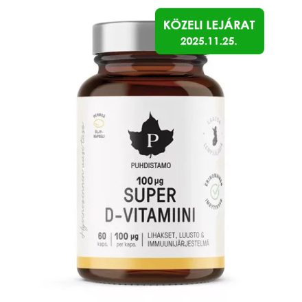 PUHDISTAMO Super D-vitamin 100 μg 60 KAPSZ. 38g