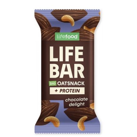 LIFEFOOD - Lifebar Bio Zabszelet és Fehérje Snack - csokoládés 40g