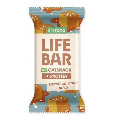 LIFEFOOD - Lifebar Bio Zabszelet és Fehérje Snack - ropogós sós karamellás 40g