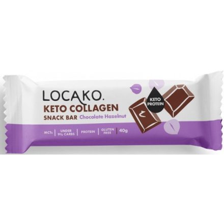 Locako Keto Kollagén Csokoládé mogyorós snack szelet 40g