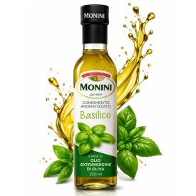   Monini extra szűz olívaolaj, bazsalikom ízesítésű 250ml 