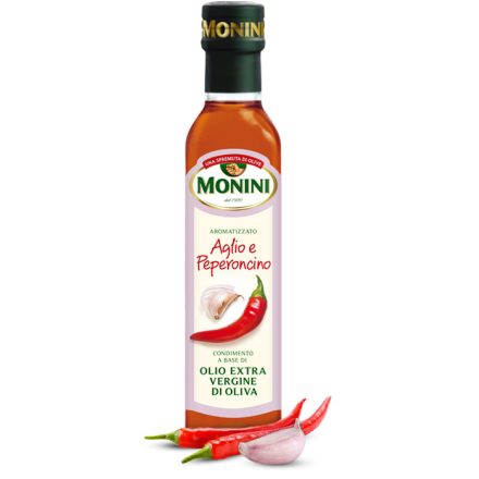 Monini extra szűz olívaolaj, fokhagyma-chili ízesítésű 250ml 