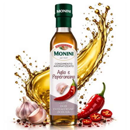 Monini extra szűz olívaolaj, fokhagyma-chili ízesítésű 250ml 