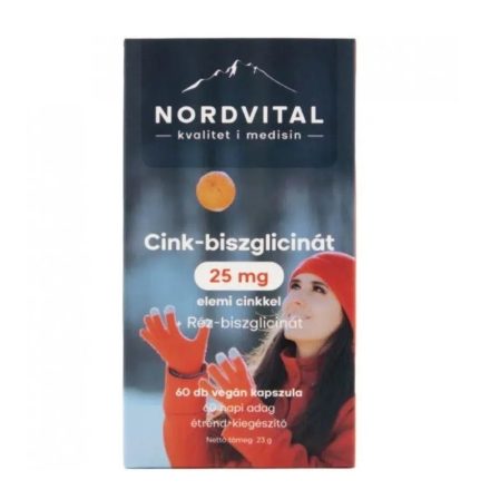 Nordvital Cink-biszglicinát + réz (60 db) kapszula 23g