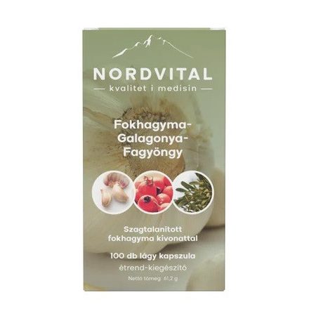 Nordvital Fokhagyma-Galagonya-Fagyöngy (100 db) lágy kapszula