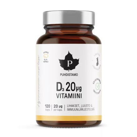 Puhdistamo D3-Vitamin 20 μg 120 kapsz. 46g