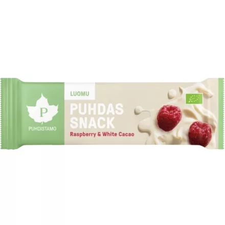 PUHDISTAMO Snack – Málna és Fehér Csoki Szelet 40 g