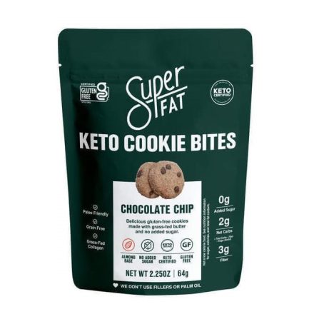 PERFECT KETO SuperFat Keto Cookie Bites sütik - csokoládé chips ízesítésben 64g