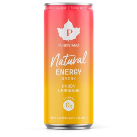 PUHDISTAMO Natural Energy Drink Rhuby limonádé 330 ml