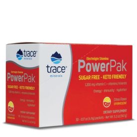   Power Pak keto barát, citrus ízű, cukormentes elektrolit ital (30 db tasak) Trace Minerals 147g