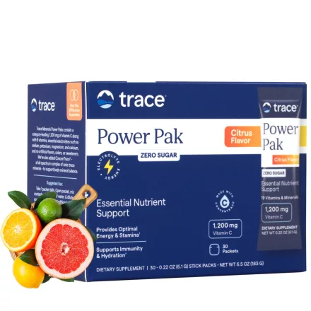 Power Pak keto barát, citrus ízű, cukormentes elektrolit ital (30 db tasak) Trace Minerals 183g