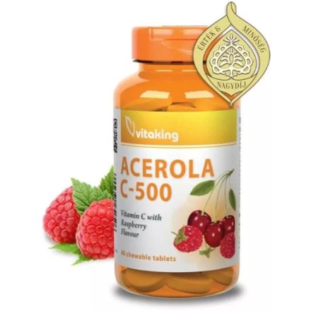 Vitaking Acerola C-500 Málnás Ízben (40 db) Rágótabl.