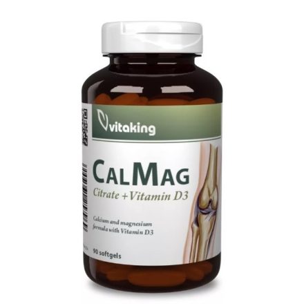 Vitaking Kalcium Magnézium citrát + D3 (90 db) Gélkapsz.
