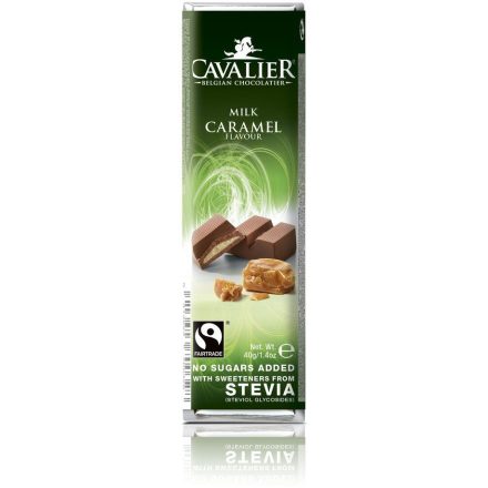 Cavalier belga tejcsokoládé karamell ízű krémmel (40%) töltve, 40g