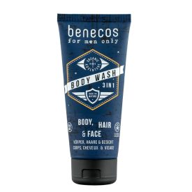   benecos MEN 3 in 1 tusfürdő férfiaknak – test, haj és arc - 250ml