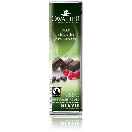 Cavalier étcsokoládé liofilizált bogyós gyümölcs darabokkal, 40g