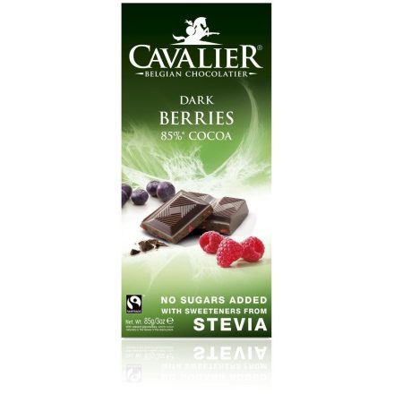 Cavalier táblás belga étcsokoládé liofilizált bogyós gyümölcs darabokkal, 85g