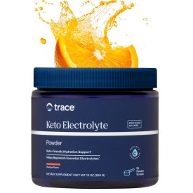   Trace Minerals Keto elektrolit por, cukormentes, narancs ízesítésben (369g)