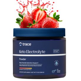   Trace Minerals Keto elektrolit por, cukormentes, eper-limonádé ízesítésben (369g)