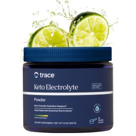   Trace Minerals Keto elektrolit por, cukormentes, citrom-lime ízesítésben (369g)