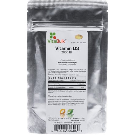 Vitalbulk D3 vitamin 2000 IU, 100 gélkapszula - 30g