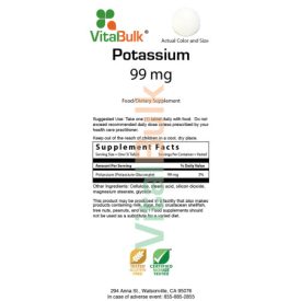 VitalBulk Kálium 99mg, 250 tabletta - 202g