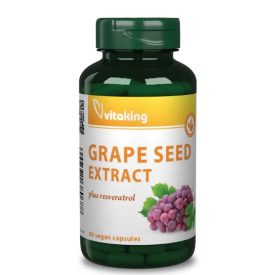  Vitaking Szőlőmag Kivonat 400mg + Rezveratrol (90 db) Vegán Kapsz.