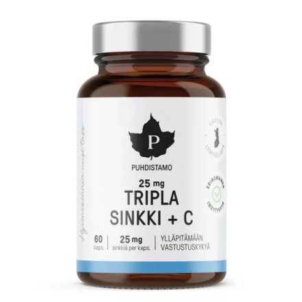 PUHDISTAMO Tripla Cink + C-vitamin 25 mg - 60 kapsz.